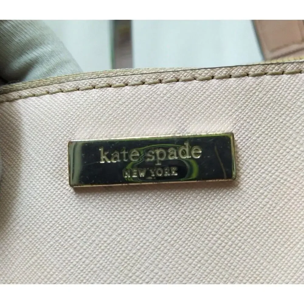 Kate Spade Newbury Lane Loden Pink Crossgrain Leather Carryall Satchel Bag